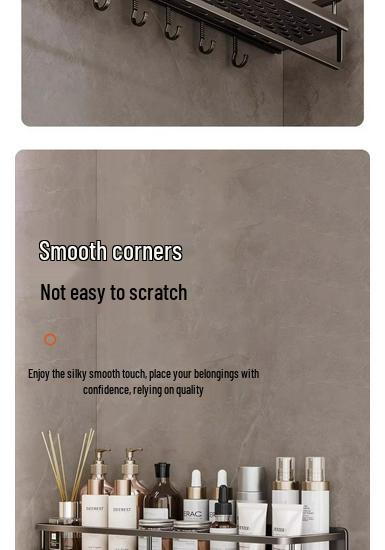Punch-Free Wall-Mounted Bathroom & Toilet Storage Shelf