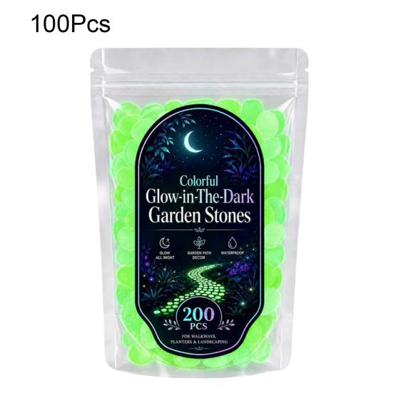 1.5cm Luminous Stones, Glow in The Dark Garden Pebbles, Outdoor Glowing Rocks, Decorative Glowing Pebbles for Pathway Patio Yard Aquarium Fish Tank