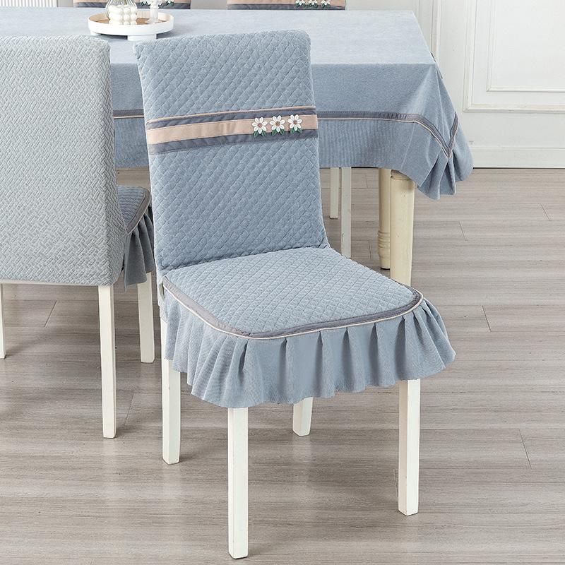 

Chair Cover Cushion Cushion Integrated Thickened Non-slip Dining Leather Fabric Modern Chinese Four-season General New Style One Size
