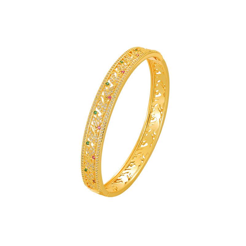 Hollow Carved Bracelet, Multi-color Flower and Rattan Bracelet for Women, Exquisite, Light, Luxurious