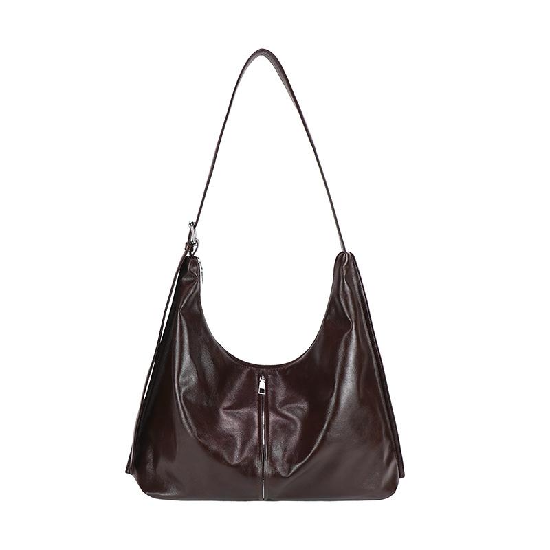 Stor Kapasitet High End og Enkel Tote Bag for Kvinners Moteable Ensfarget Skulderveske Moteable Pendler Crossbody-veske