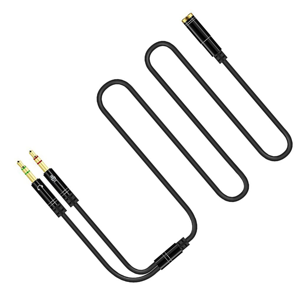 Audio Splitter Cable Distributor Adapter Socket Mobile Phone Headset To Laptop Earphone Microphone