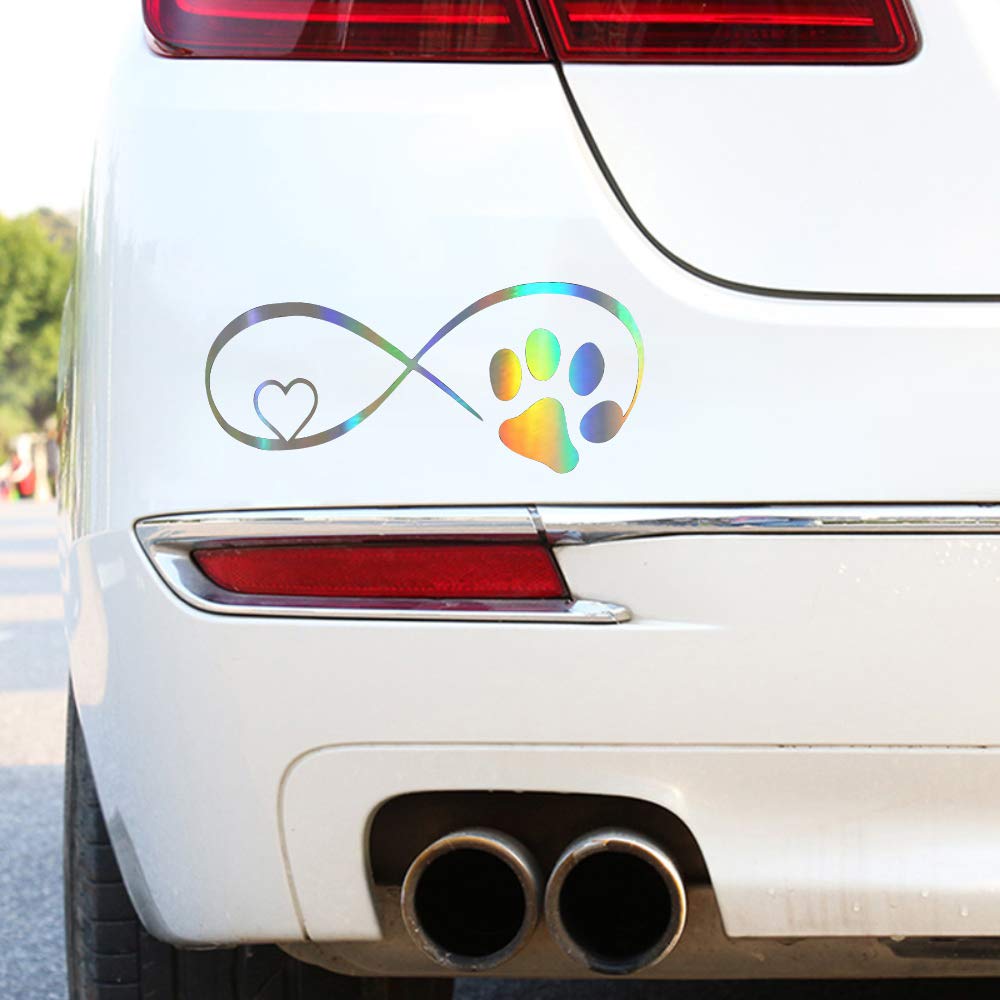 Honelife Cute Car Sticker Funnny Cat Paw Print Dog Paw Print Creative Footprint Sticker Window Decoration