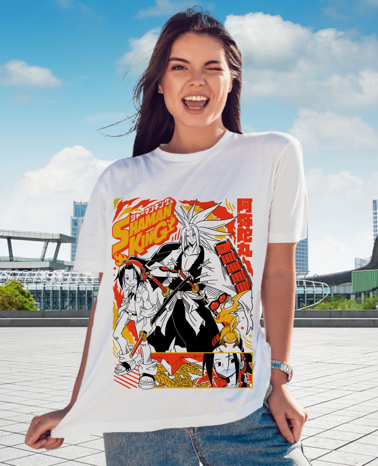 Shaman King Yoh T-Shirt Mens Womens Tees Top Amidamaru Yoh Asakura Anime Manga GifT Shirt Mens Womens Tees Top All Size 2XL