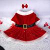 Vestito di Natale per Animali Domestici per Cani Piccoli Medi Gattino Gonna Cucciolo Vestito in Pile Vestiti di Natale Chihuahua Barboncino Bulldog Francese Abbigliamento