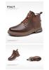 Men's Retro Leather High-Top Martin Boots - Breathable, Versatile, Casual British Style for Spring and Autumn