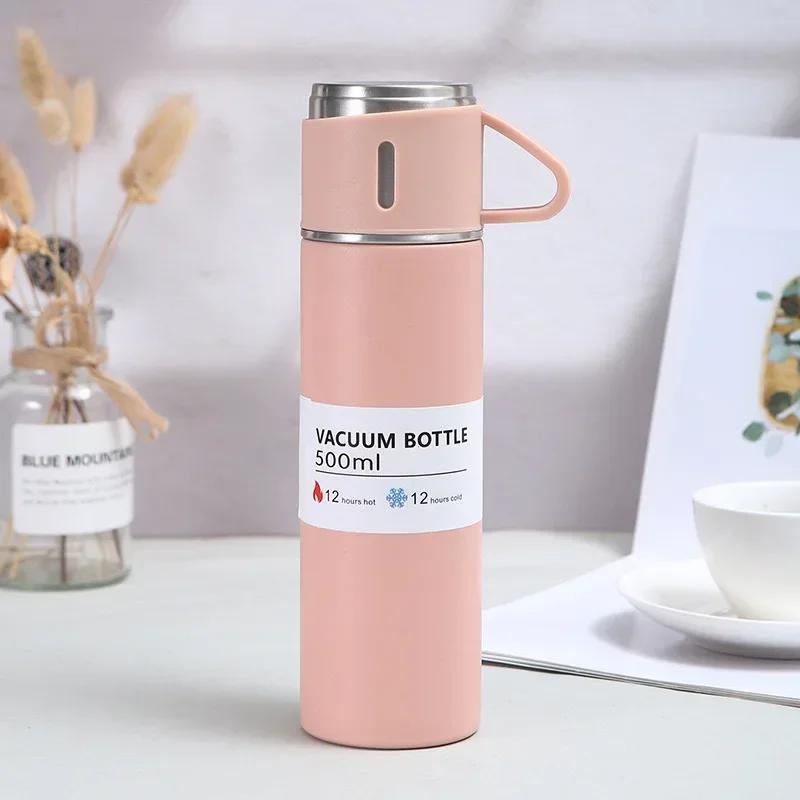 500ML Insulated Cup 304 Stainless Steel Vacuum Business Straight Cup Travel Mug Outdoor Sports Portable Thermos Coffee Tumbler