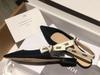 2024 Women's Spring/Summer Pointed Toe Slingback Flats with Bow Detail