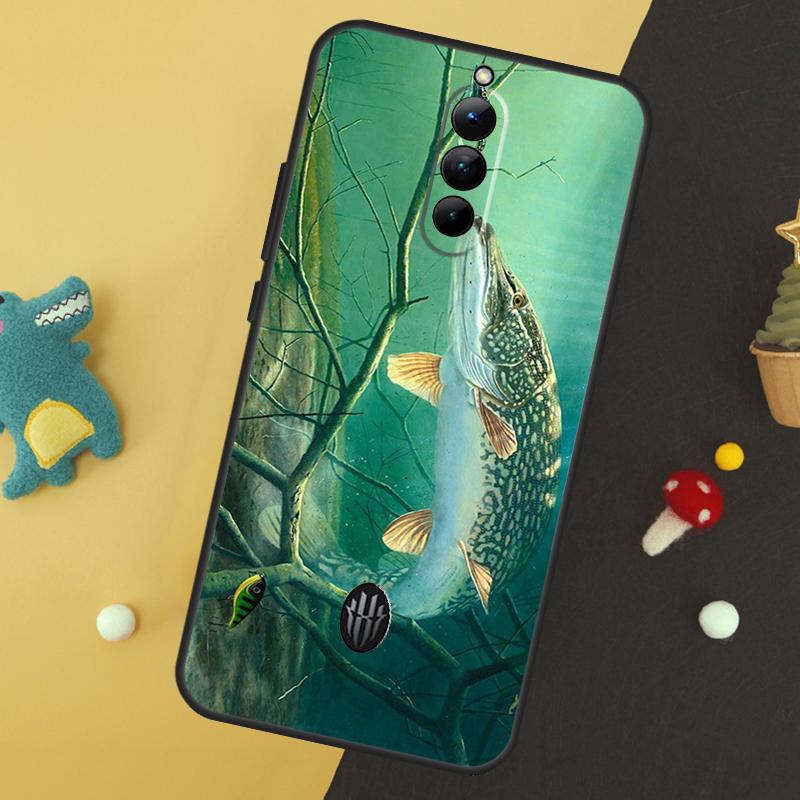 Pike Fish Fishing Lure Case For ZTE Nubia Red Magic 8 8S 9 Pro Plus RedMagic 6 7 Pro 6S 7S Pro 5S 6R 5G Back Cover