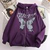Europäischer und amerikanischer beliebter Reißverschluss-Pullover, neues Retro-Schmetterlings-Kapuzensweatshirt, Herren- und Damenmantel-Oberteil