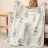 Cozy Cartoon Animal Flannel Blanket - Soft Skin-Friendly Plush Throw for Home, Couch, Dorm, Christmas & Halloween