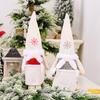 Festive Christmas Wine Bottle Covers Featuring Charming No-face Old Man Design In Red And Gray
