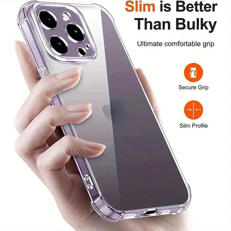 Zipper-Enhanced Clear Case with Airbag Corners for iPhone 15/14/13 Pro Max