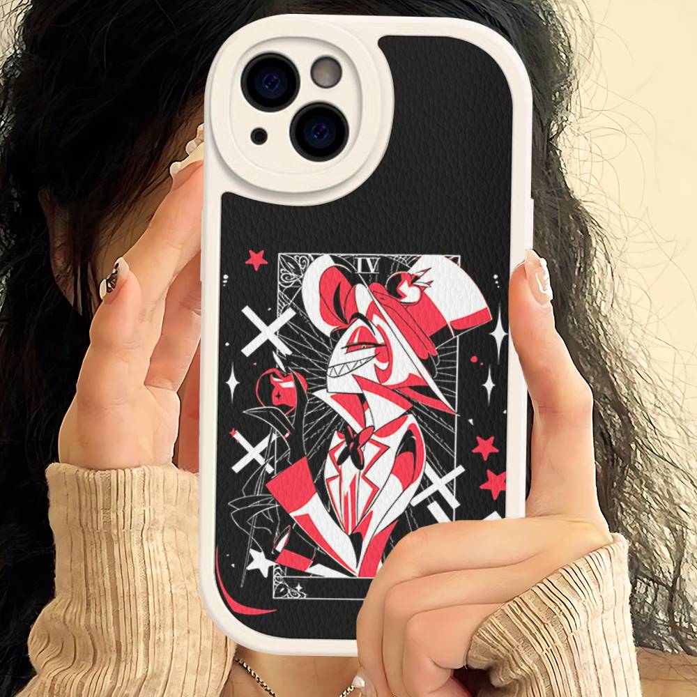 Cartoon H-Helluva Boss Phone Case For IPhone 16 15 14 13 12 11 Pro Max Plus Leather Cover