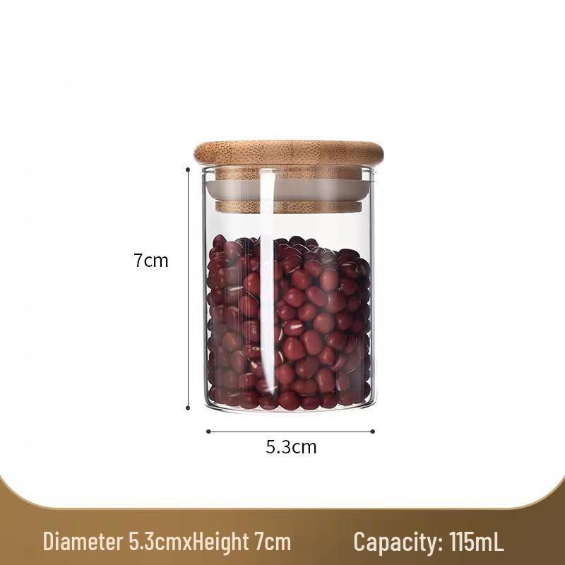 Borosilicate Glass Storage Jar with Bamboo Lid for Cereals, Grains, and Coffee Beans