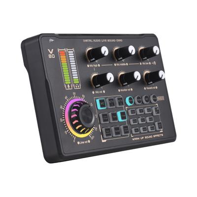 Live Sound Card Audio Recording Professional Sound Card Mixer with DJ Mixer Effects and Voice