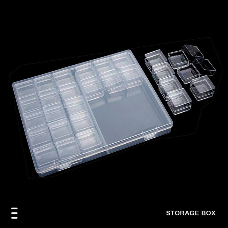 Transparent Organizer Nail Art Container Beads  Organizer Nail Art Storage Box Multifunctional Small Grid Storage Box