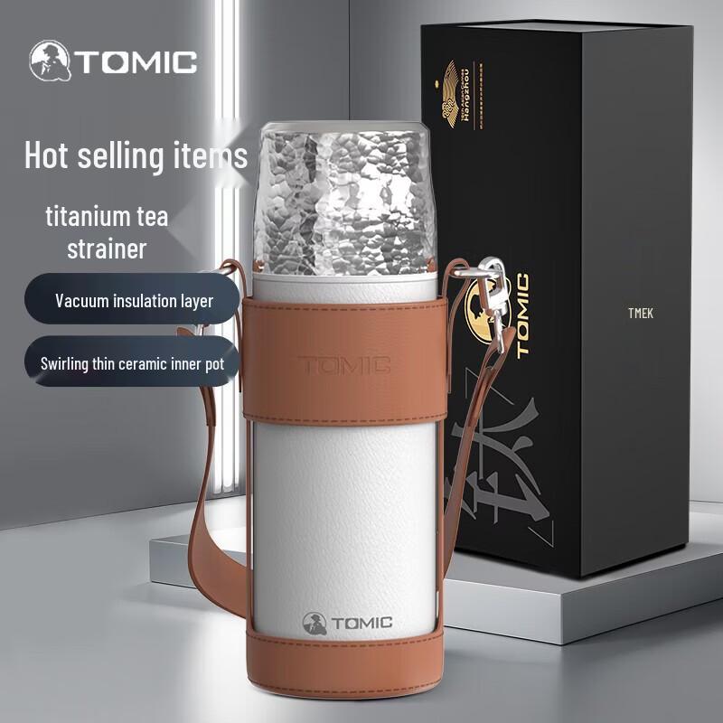 TOMIC Ceramic-Lined Thermal Tea Infuser Mug