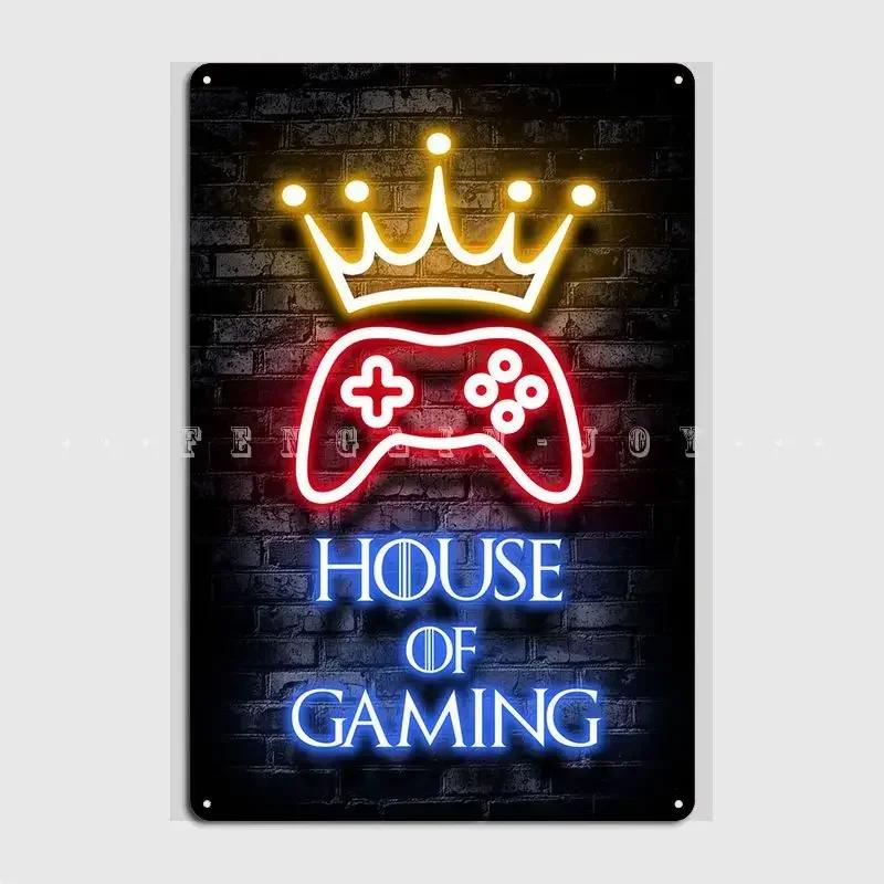 House Of Gaming Quote Poster Metal Plaque Club Party Garage Club Retro Wall Decor Tin Sign Posters