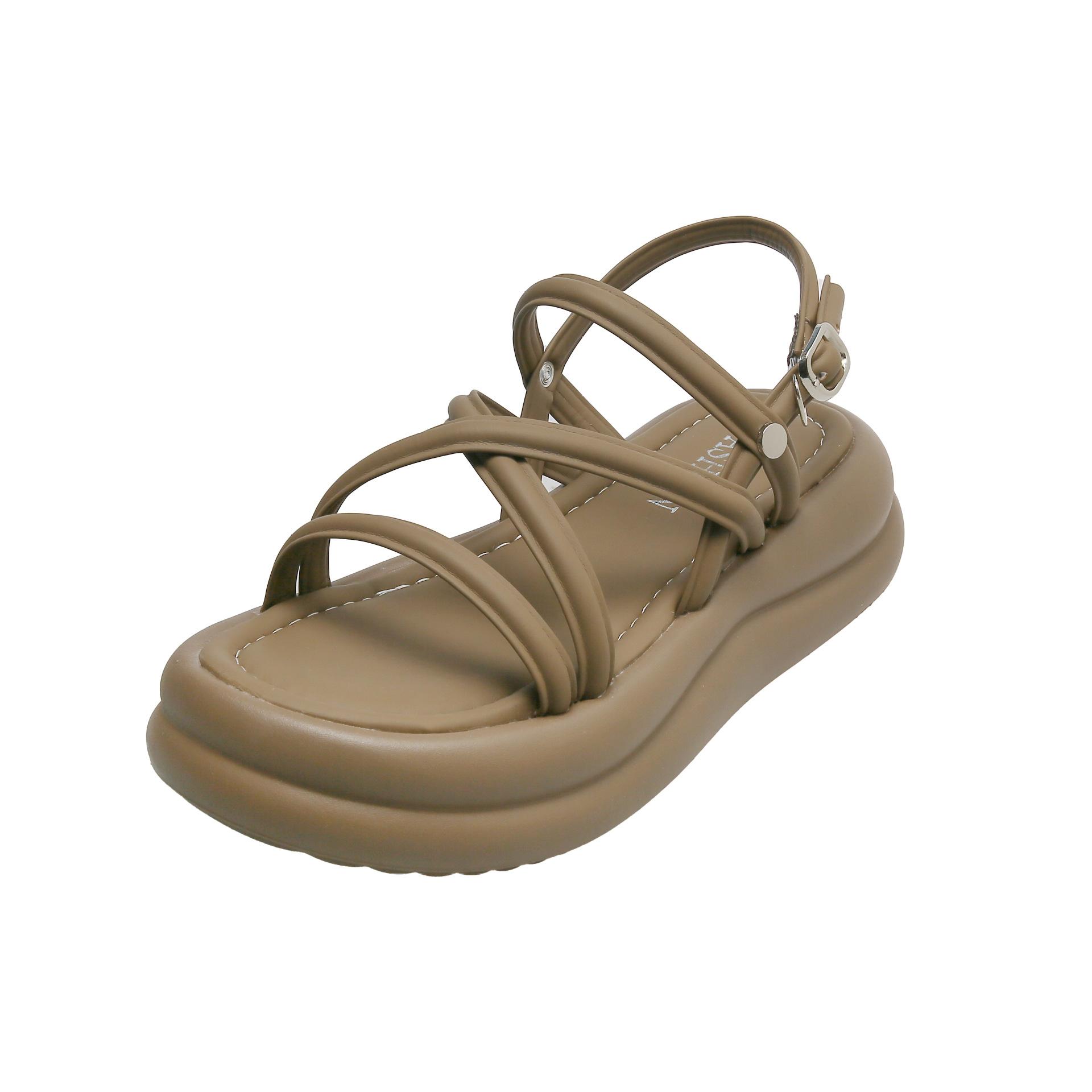 

мода Модные босоножки на толстой подошве для женщин Летние босоножки на танкетке для женщин с ремешками на щиколотке Босоножки на толстой подошве для женщин 40 хаки