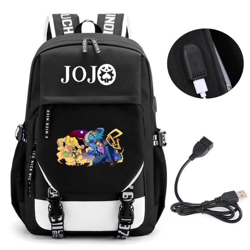 Jojo New Fan Riman Peripheral Printed Backpack Multifunctional Large Capacity Computer Bag Youth School Bag