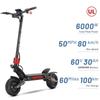 YUME Raptor 6000W Dual Motor Electric Scooter, 60V 27Ah Battery, 90km Range, 80km/h, 11" All-Terrain Tires