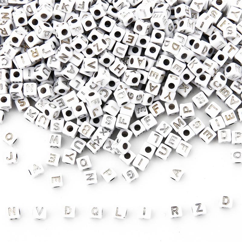 Beaded Square Acrylic Colored Alphabet Beads for DIY Jewelry: Russian & English Bracelet/Necklace Accessories