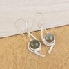 Natural Labradorite Gemstone 925 Sterling Silver Handcrafted Designer Hook Earrings 2.00" For Anniversary Gift EE-53-26