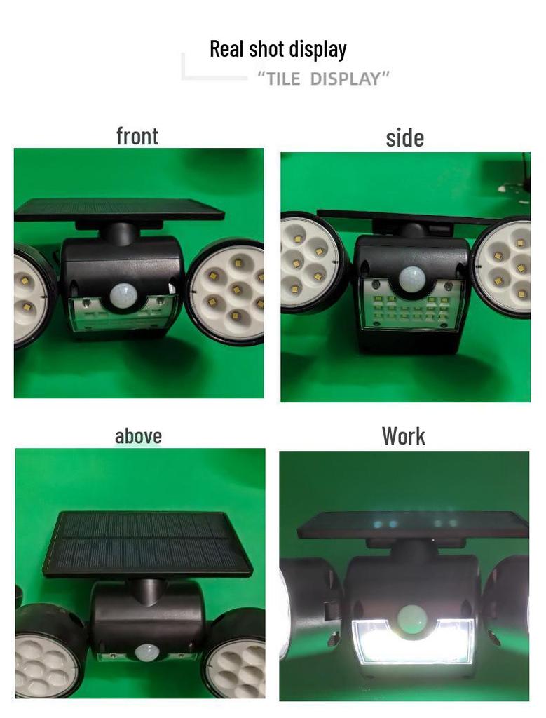30 LED Dual Head Rotatable Solar Wall Light for Outdoor Use
