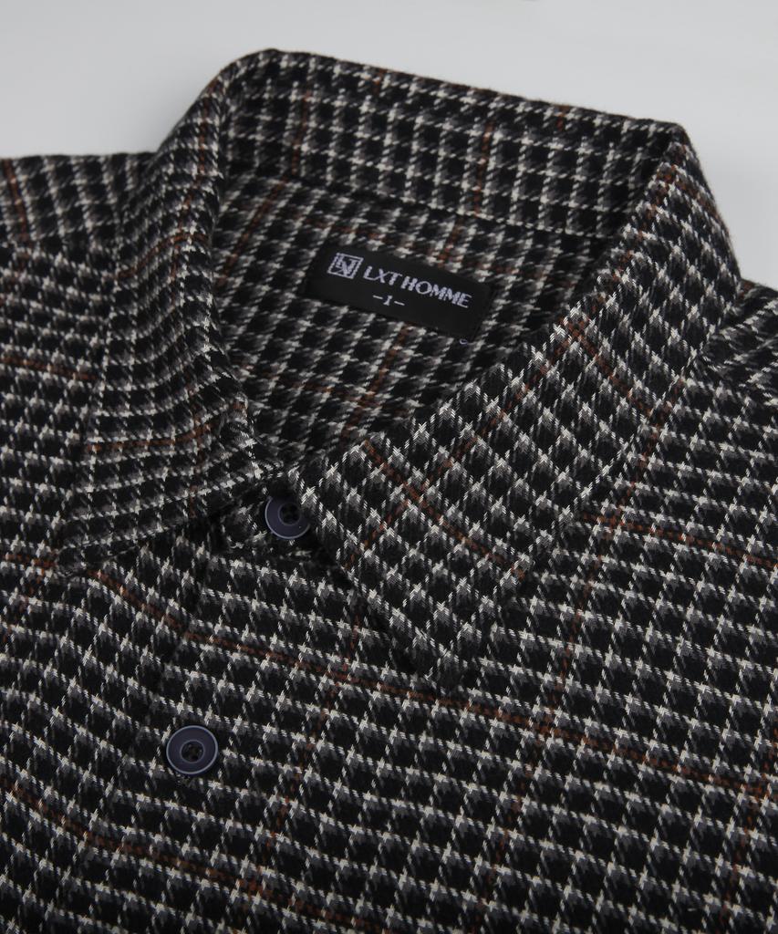 LXT Cotton Houndstooth Check Crop Shirt [Black]