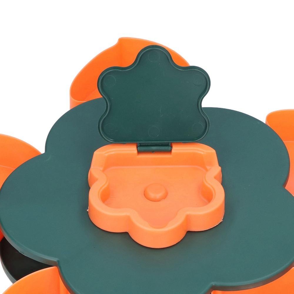 Flower Shape Candy Tray Double Layer Nut Plate 360 Rotating Storage Organizer Snack Storage Single layer