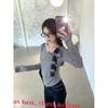Chic Korean Grey One-Shoulder Bow T-shirt for Women - Sweet and Spicy Spring/Autumn Style