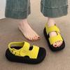 Platform Sandals for Summer Wear, New Super Fire with Skirt, Not Tired Feet, Black Soft-soled Roman Shoes