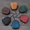 1 unidad Nuevo Bolso para Monedas de Cuero Crazy Horse Bolsa para Guardar Auriculares Bluetooth Cremallera Carcasa Cartera Pequeña Bolsa para Llaves de Cuero Suave PU