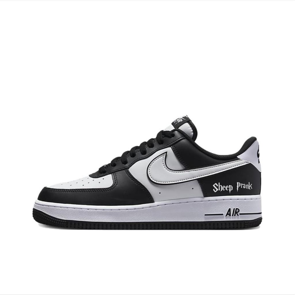 Nike Air Force 1 Slip Resistant Abrasion Resistant Balance Low top Skateboard Shoes Unisex White Black DV0788-001(Team384-A)