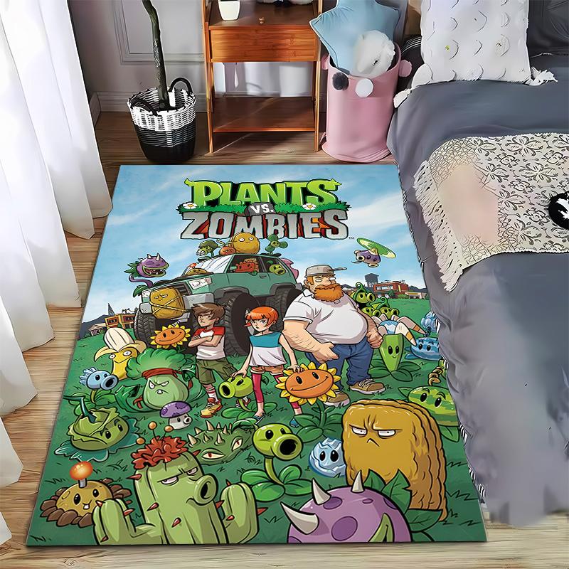 

Cartoon Rug with Plants vs Zombies Theme Suitable for use as an anti-slip game mat for living room and bedroom sofas 40x60cm( 15x23in )