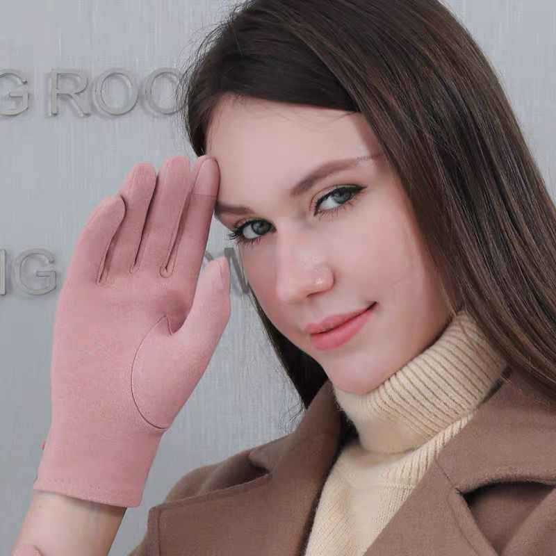 Winddichte Touchscreen-Fahrradhandschuhe: Warmer deutscher Samt, Plus-Samt, Unisex Koreanischer Stil für Herbst und Winter