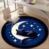 1PC Moon Cat Office Round Area Rug, Mat Suitable For Office, Under Office Chairs Bedroom Living Room Home Decor, Room Deco