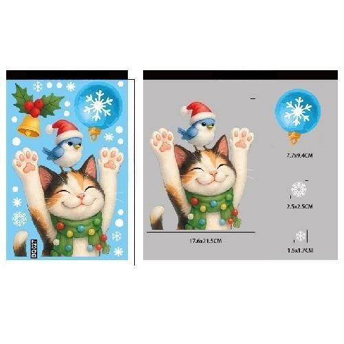 New Christmas Party Decoration Creative Bells, Reindeer, Santa Claus, Electrostatic Stickers, Snowflakes, Snowmen, Glass Stickers