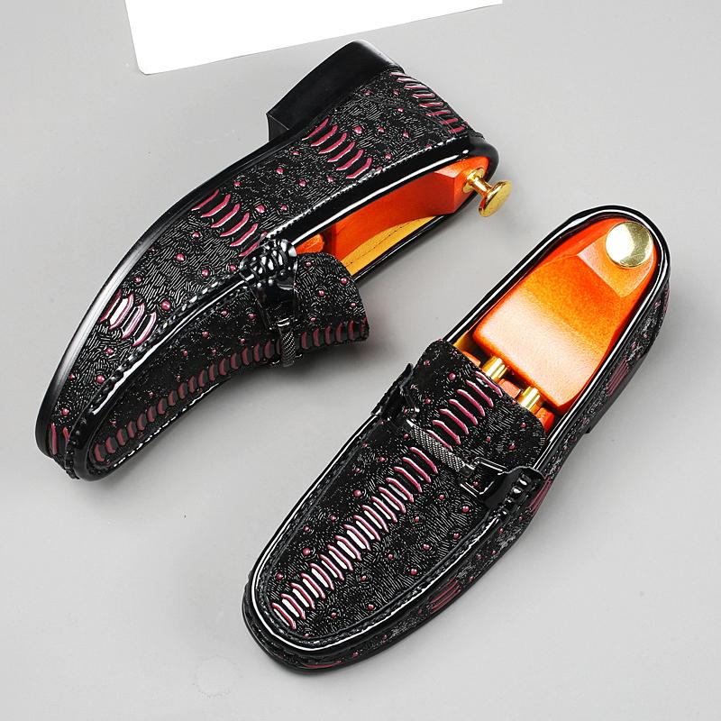 Мужские мокасины с крокодиловым узором — фото 4