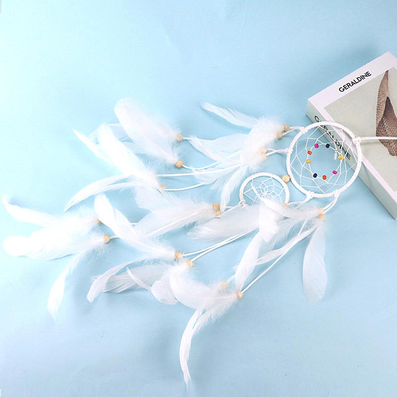 

Creativity White Dream Catcher Pendant Handmade Feather Ornament Home Wall Room Decoration Birthday Festival Gifts Bedroom белый