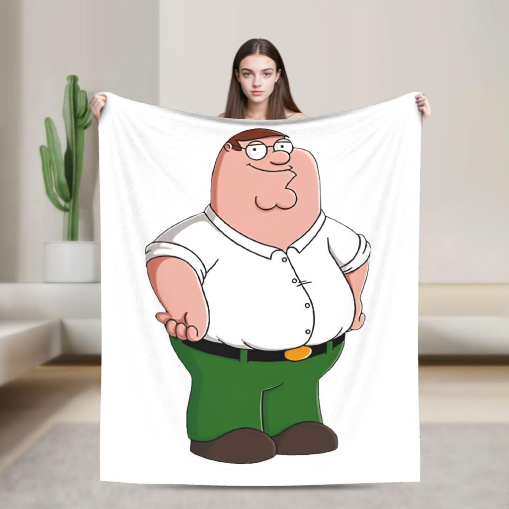 Families Cartoon Peter Griffin Guys Flannel Throw Fashion Blanket Funny TV for Bed Knitted Fashion Blanket Car Super Soft Multifunction