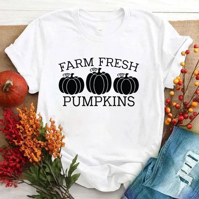 

Farm Fresh Pumpkin Printing T-Shirt Fashion Unisex Short Sleeve Summer Cool Hip Hop Top Tee XXXL золотой