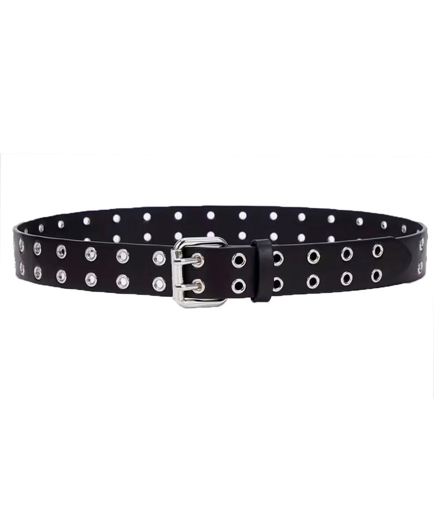 EIGHTVOLUME Ev Punk Double Eyelet Belt (Black)