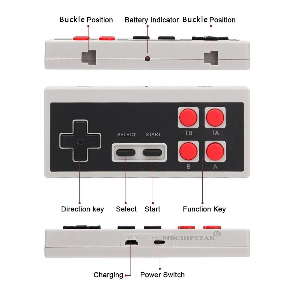 Retro Game Console 3'' Screen, Built-in 1000 Classic Games and 2 Wireless Controllers, Support TV Connection & Double Play, Handheld Cassette Game