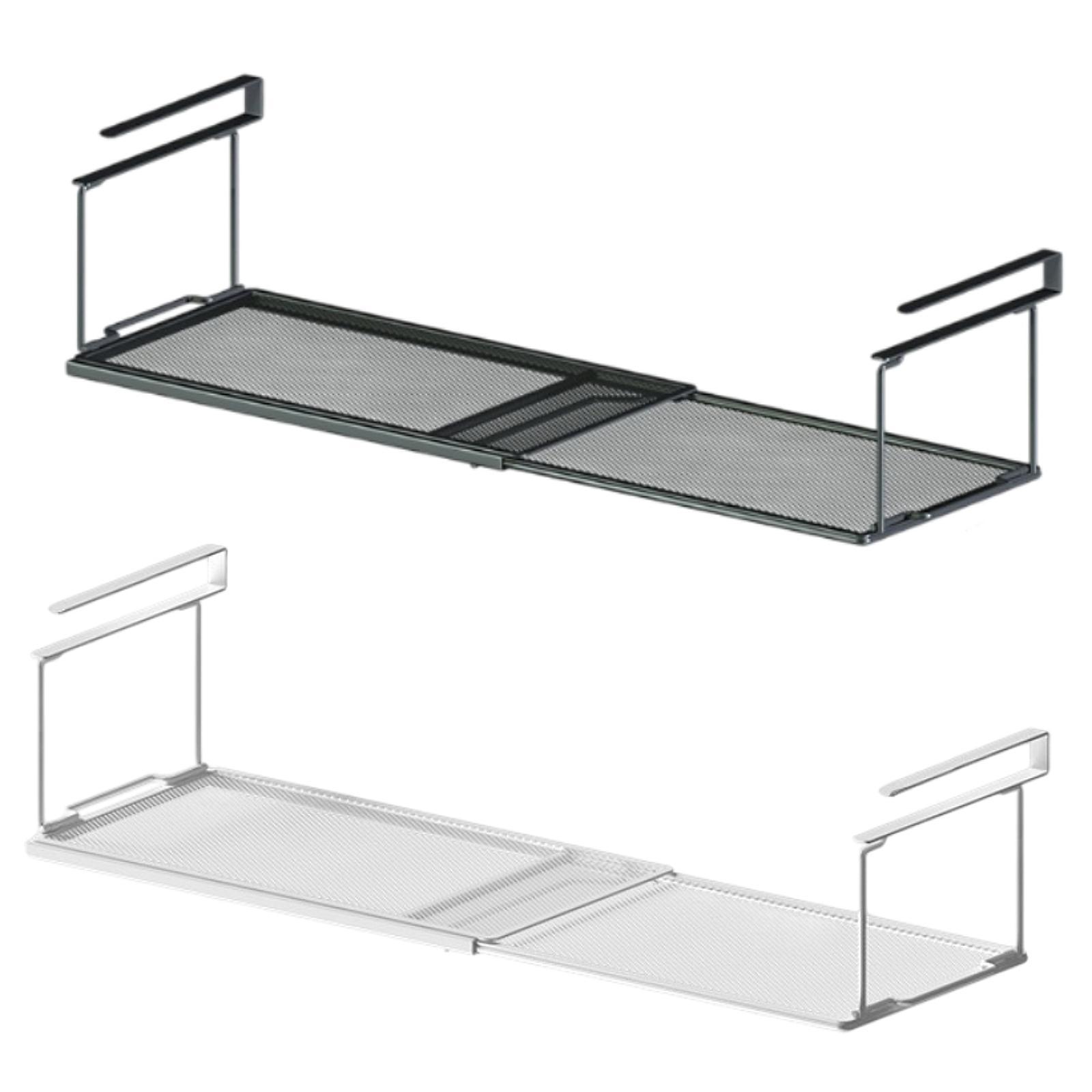 Extendable Space Saving Under Desk Storage Rack for Office Dormitory Counter nero