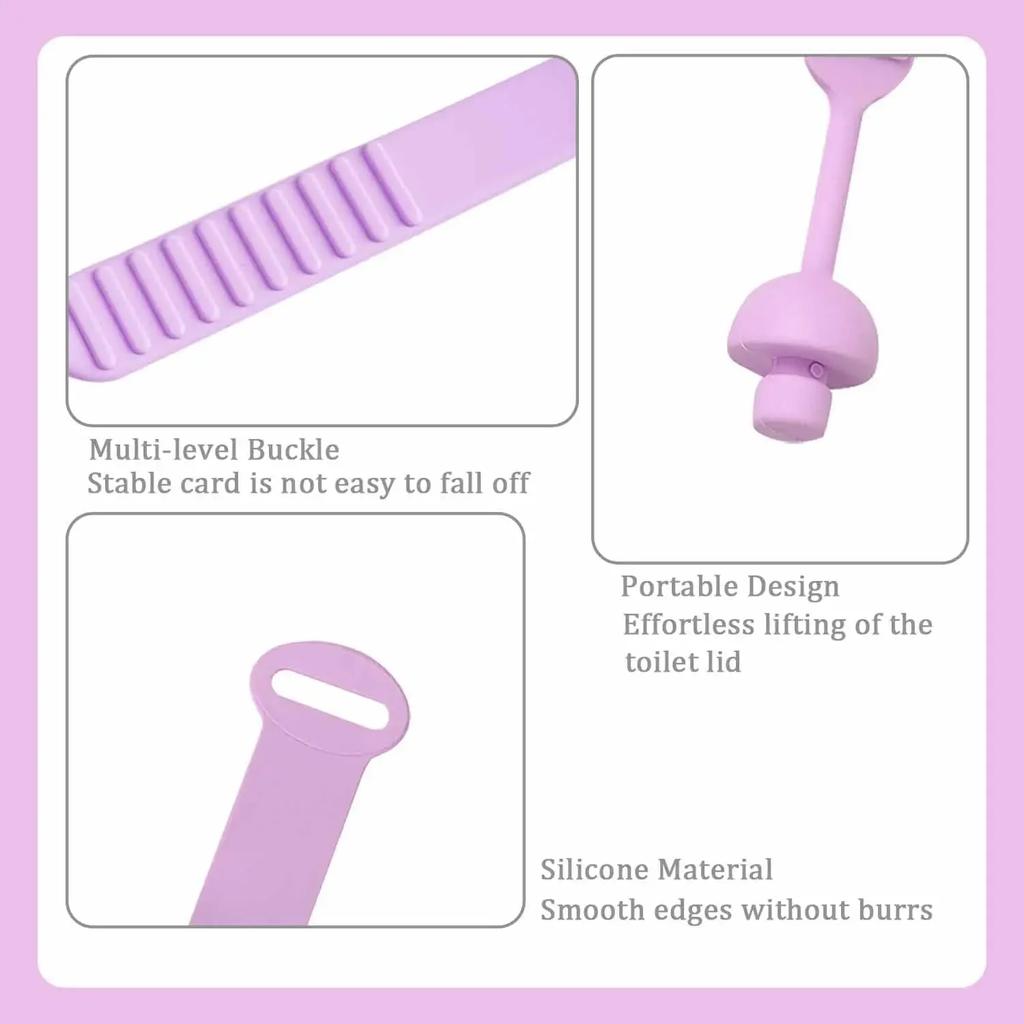 4 Pièces Poignées Champignon à Bascule pour Toilette Silicone Soulever Couvercle de Toilette Abattant Anneau de Tirage Sanitaire Anti Saleté Main Accessoires de Toilette