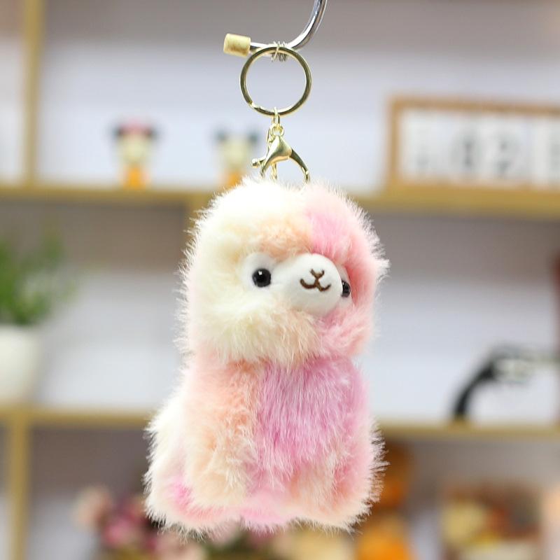 New Mink Fleece Alpaca Plush Keychain, Cute Mini Sheep Doll Pendant, Creative Bag Hanging Ornament