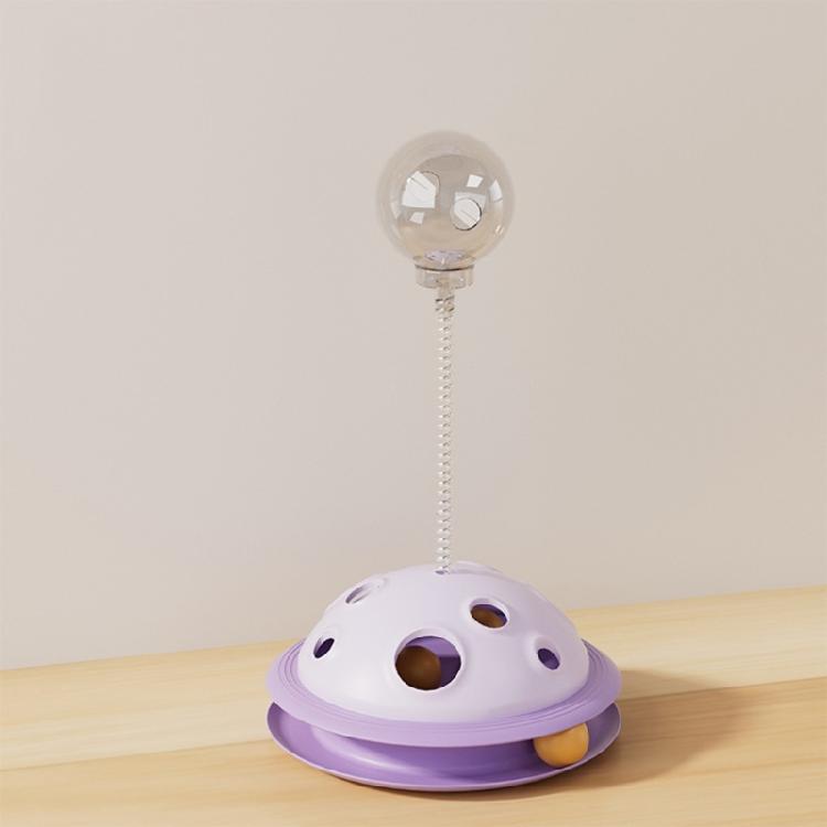 Interactive Cats Toy Slow Feeder with Teasing Track Balls Base Table Tennis