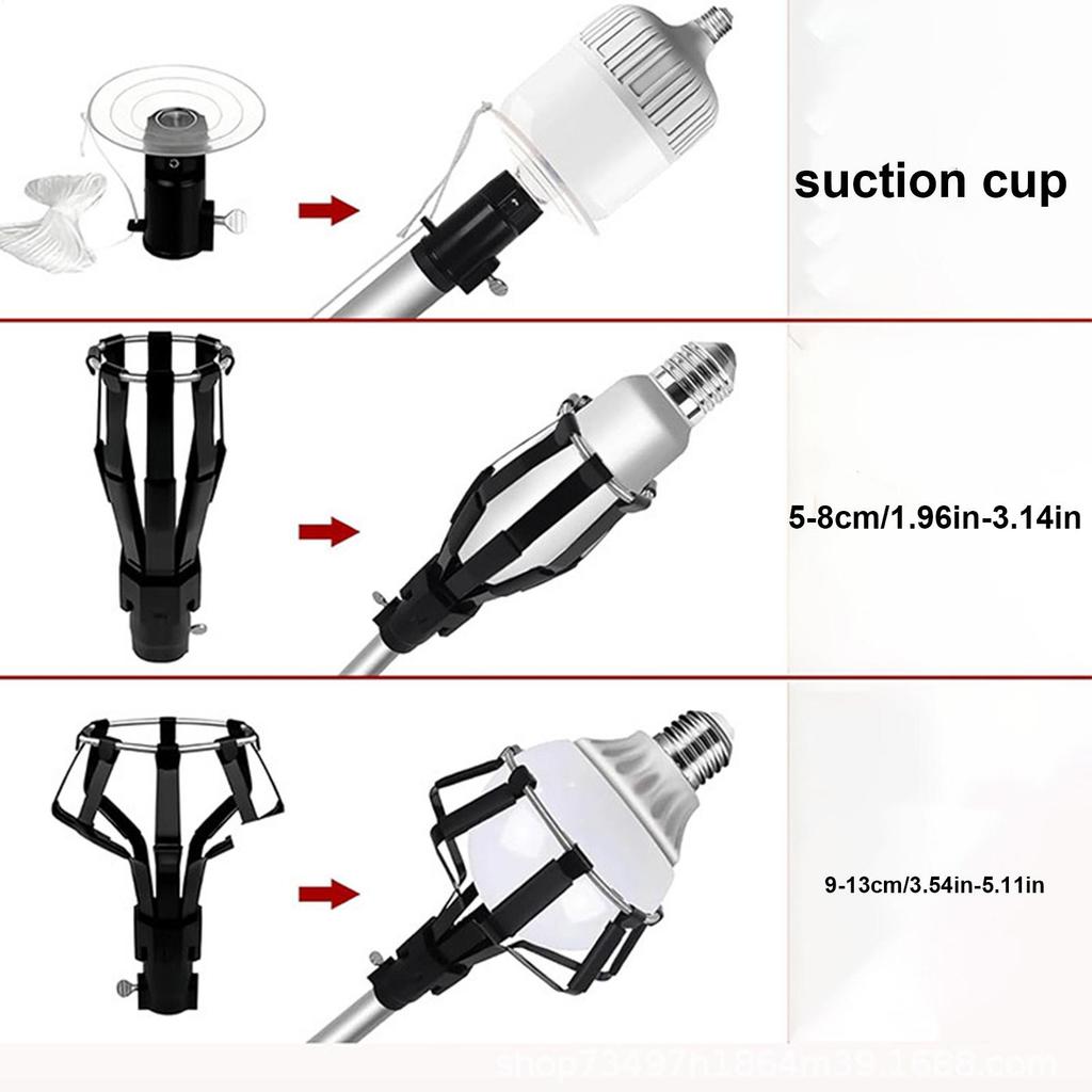 Light Bulb Changer 13FT Household Light Removal Tool With Basket And Suction Cup Telescopic Bulb Changer For Indoor Chandelier